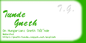 tunde gneth business card